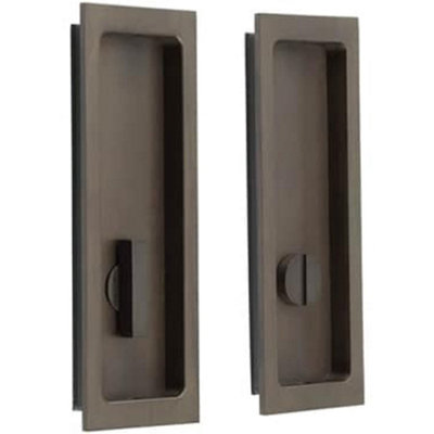 Elegant Rectangular Turn & Release Lock in Dark Bronze Finish - Door Handle