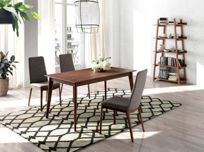 Elegant Rectangular Walnut Extending Dining Table for Modern Homes