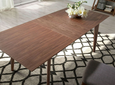 Elegant Rectangular Walnut Extending Dining Table for Modern Homes