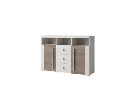 Elegant Roger 43 Sideboard Cabinet 1320mm in Andersen Pine & Oak Sonoma Truffle - Luxurious Storage Solution H920mm D390mm