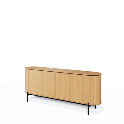 Elegant Rotto 4 Sideboard Cabinet, Oak Vincenza & Eucalyptus Finish, Spacious Storage H820mm W2000mm D450mm