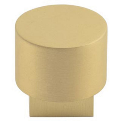 Elegant Round Satin Brass Cupboard Knob for Modern Interiors - Kitchen Cabinet Knob