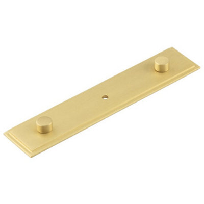 Elegant Satin Brass Backplate for Cupboard Knob - 140x30mm - Kitchen Cabinet Knob