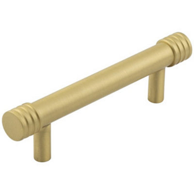 Elegant Satin Brass Cabinet Handle - 96mm Ctrs for Stylish Interiors - Kitchen Drawer Pull Handle