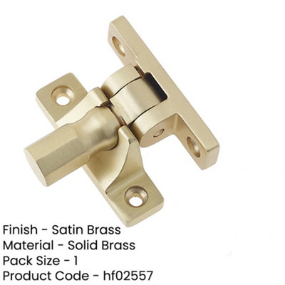 Elegant Satin Brass Fasteners with Unique Pattern 2 Design - Window Fastener