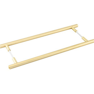 Elegant Satin Brass Pull Handle 425mm - Back to Back Design for Modern Homes - Door Handle