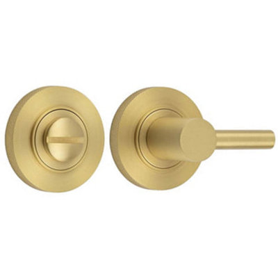 Elegant Satin Brass Turn & Release Lock for Luxurious Interiors - Door Handle