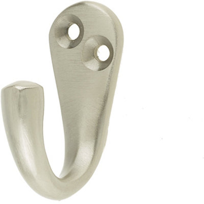 Elegant Satin Chrome Single Robe Hook for Home Use - Wall Mounted Clothing Hook