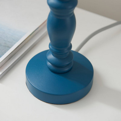 Elegant Satin Marlin Blue 2 Pack Table Lamp Bases with Aged Brass Finish