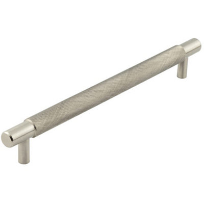 Elegant Satin Nickel Cabinet Handle 224mm for Modern Furniture - Kitchen Drawer Pull Handle