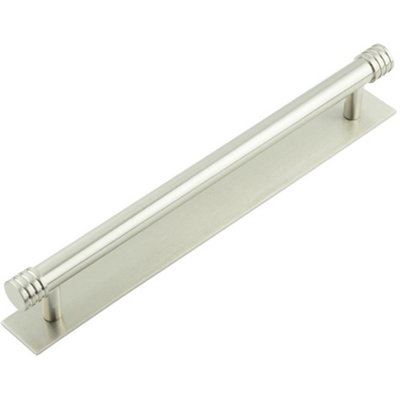 Elegant Satin Nickel Cabinet Handle with 224mm Centers for Stylish Interiors - Kitchen Drawer Pull Handle