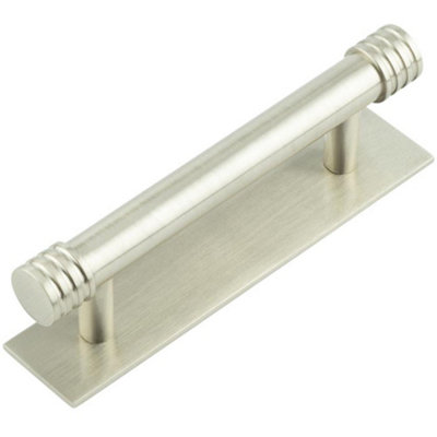 Elegant Satin Nickel Cabinet Handle with 96mm Centers for Modern and Traditional Interiors - Kitchen Drawer Pull Handle