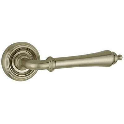 Elegant Satin Nickel Door Handle on Rose for Stylish Interiors - Interior Handle