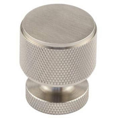 Elegant Satin Nickel Knurled Cupboard Knob for Stylish Interiors - Kitchen Cabinet Knob