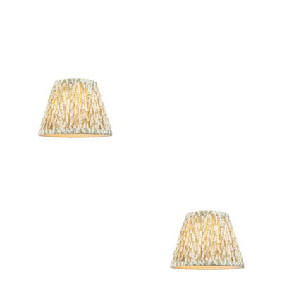 Elegant Set of 2 Handcrafted 20cm Herb Green Tapered Lamp Shades