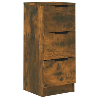 Elegant Sideboard Smoked Oak 30x30x70 cm Engineered Wood