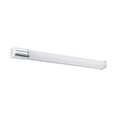 Elegant Silver Chrome LED Wall and Mirror Light with White Shade 15W