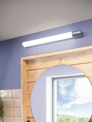 Elegant Silver Chrome LED Wall and Mirror Light with White Shade 15W