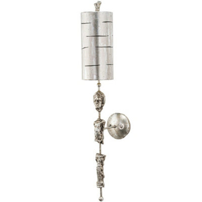 Elegant Silver Leaf Floor Lamp with Silhouette Shade - LED E27 60W