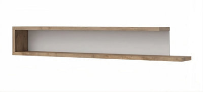 Elegant Sintra 02 Wall Shelf 160cm - Oak Sandal & White Matt: Stylish Storage Solution for Modern Interiors