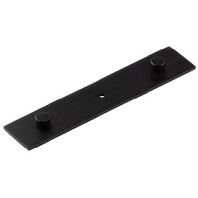 Elegant Solid Brass Backplate for Cupboard Knob - 140x30mm in Black Finish - Kitchen Cabinet Knob