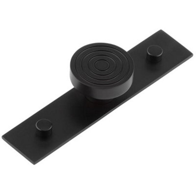 Elegant Solid Brass Cupboard Knob with Plain Backplate in Black - Kitchen Cabinet Knob
