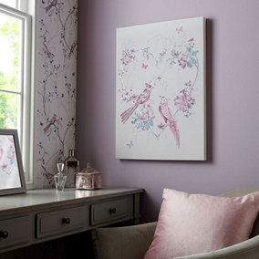 Elegant Songbirds Printed Canvas Floral Wall Art