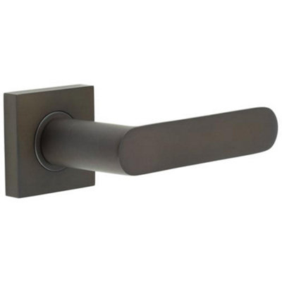 Elegant Square Door Handle in Dark Bronze for Stylish Interiors - Solid Brass Interior Handle