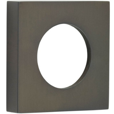 Elegant Square Plain Outer Rose in Dark Bronze Finish - Door Handle