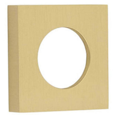 Elegant Square Plain Outer Rose in Satin Brass Finish for Modern Doors - Door Handle