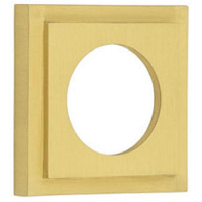 Elegant Square Satin Brass Outer Rose for Doors - Door Handle