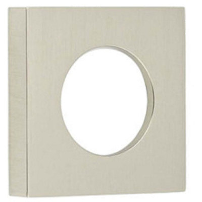 Elegant Square Satin Nickel Door Rose in Solid Brass - Door Handle