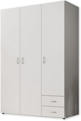 Elegant Stella Trading BASE Hinged Door Wardrobe W1210mm H1760mm D510mm - White Matt, Ample Storage, Versatile Design