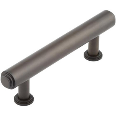 Elegant Stepped Cabinet Handle in Dark Bronze - 96mm Solid Brass Design - Kitchen Drawer Pull Handle