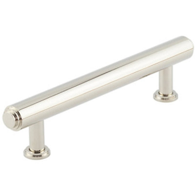Elegant Stepped Cabinet Handle in Polished Nickel - 128mm - Kitchen Drawer Pull Handle