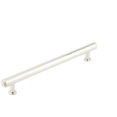 Elegant Stepped Cabinet Handle in Polished Nickel - 224mm Luxury Design - Kitchen Drawer Pull Handle