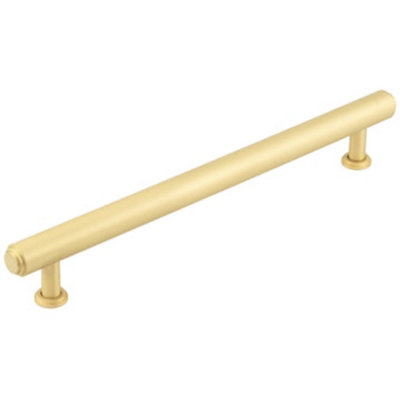 Elegant Stepped Cabinet Handle in Satin Brass - 224mm Luxury Design - Kitchen Drawer Pull Handle