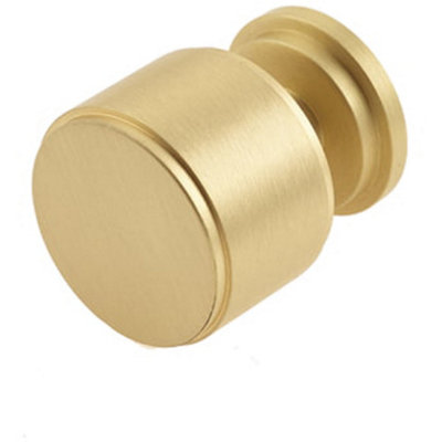 Elegant Stepped Cupboard Knob in Satin Brass for Modern Interiors - Kitchen Cabinet Knob