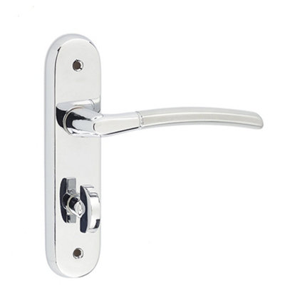 Elegant Suite Door Handle with Polished and Satin Chrome Finish - Interior Lever on Backplate