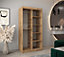 Elegant Torino Mirrored Sliding Door Wardrobe (H)2000mm  (W)1000mm (D)620mm with Ample Storage - Oak Artisan