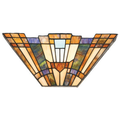 Elegant Twin Wall Light in Tiffany Style with V Shape Pyramid Design