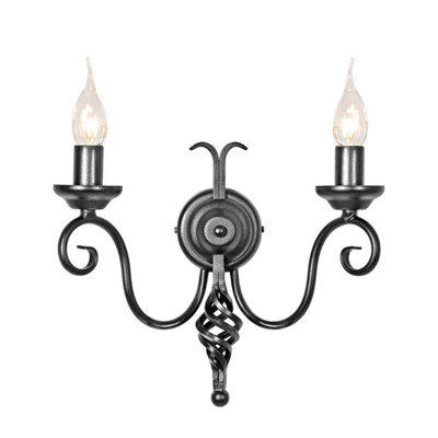 Elegant Twin Wall Light with Medieval Design and LED Bulbs