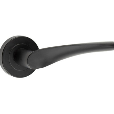 Elegant Twirl Black Door Handle for Modern Spaces - Interior Handle