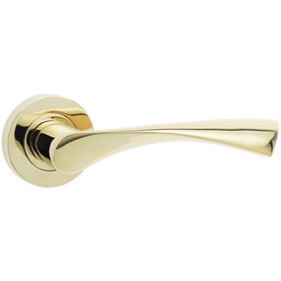 Elegant Twirl Door Handle on Rose in PVD Brass for Stylish Interiors - Interior Handle