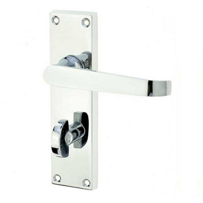 Elegant Victorian Straight Lever Door Handle in Polished Chrome - Interior Lever on Backplate