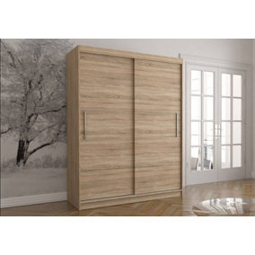 Elegant Vista 06 Sliding Door Wardrobe in Oak Sonoma - (H)2000mm x (W)1500mm x (D)610mm