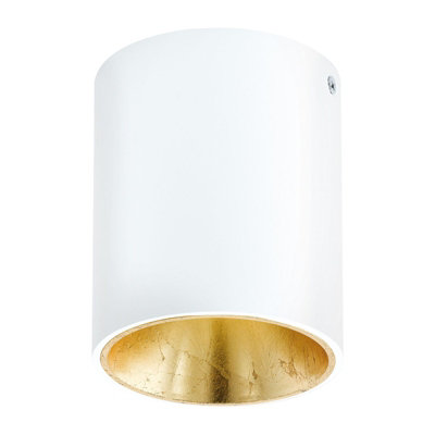 Elegant Wall and Ceiling Light in White and Gold - 3.3W Built-in LED Downlight