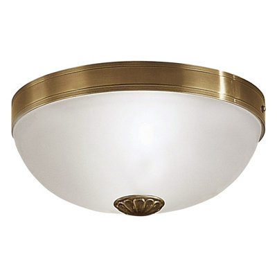 Elegant Wall Flush Ceiling Light with Bronzed Shade and Satin Glass for E27 Bulbs
