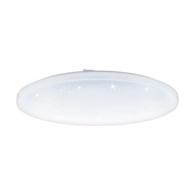 Elegant Wall Flush Ceiling Light with Crystal Effect - 49.5W LED Bulb, White Shade