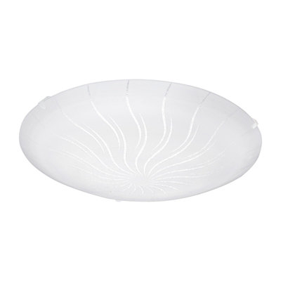 Elegant Wall Flush Ceiling Light with Granille White Clear Glass and LED Bulb